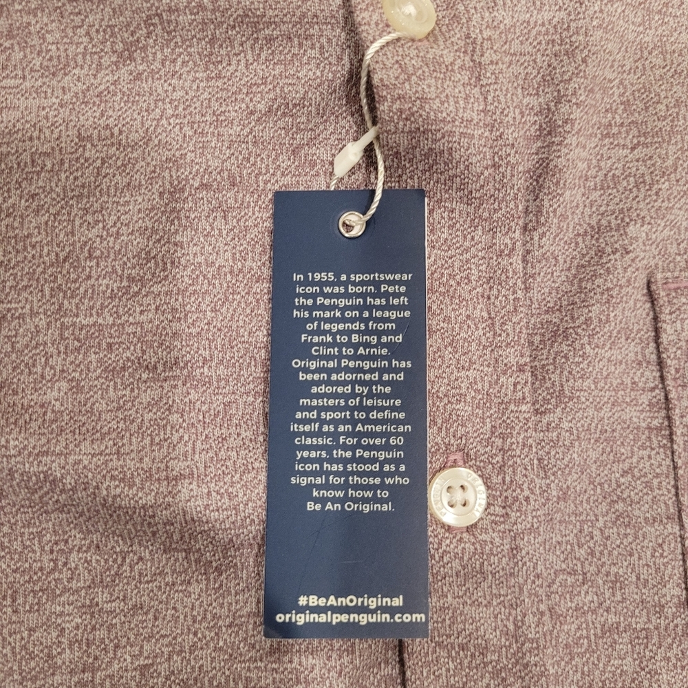 Penguin Men's Plum Wine Long Sleeved Shirt - Picture 7 of 10